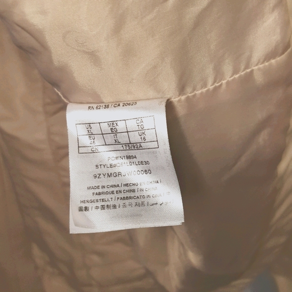 Guess Jacket XL Light Weight Fitted Faux Leather Moto Bomber Rouched Zipper - Picture 6 of 6